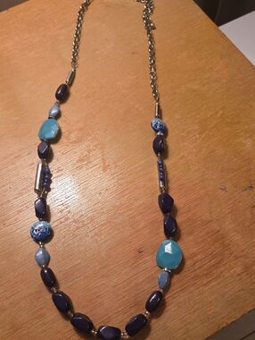 Silver and blues necklace